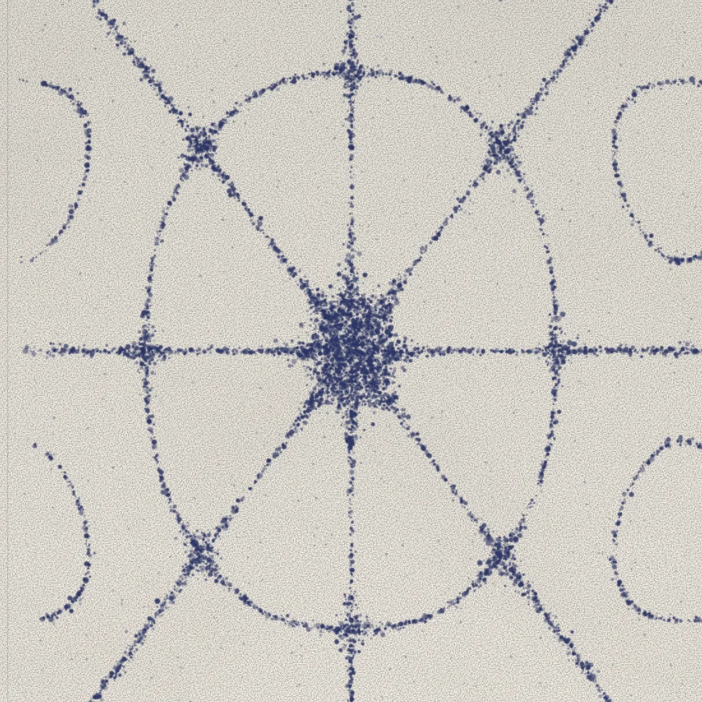 Close-up of the ring pattern showing the ink pooling at each contour.