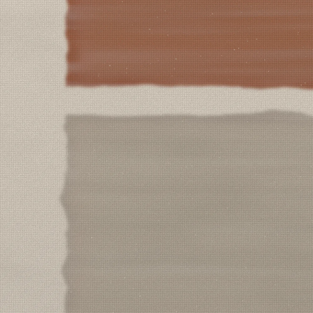 Corner detail showing the raw linen weave at the edge of the paint.